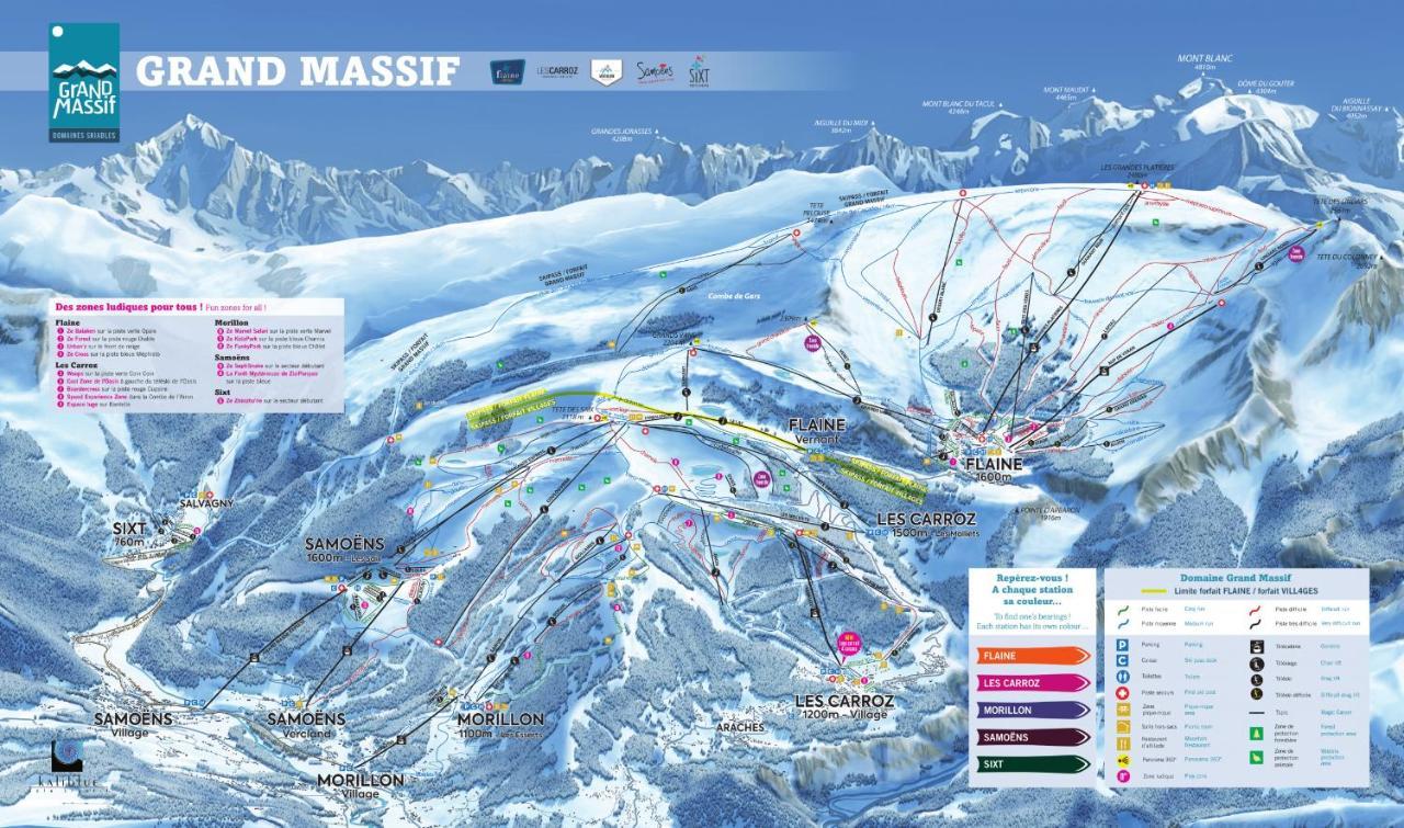 Vue Panoramique Sur Les Montagnes Plein Sud - T2 Skis Aux Pieds, Piscine & Spa Flaine Eksteriør bilde